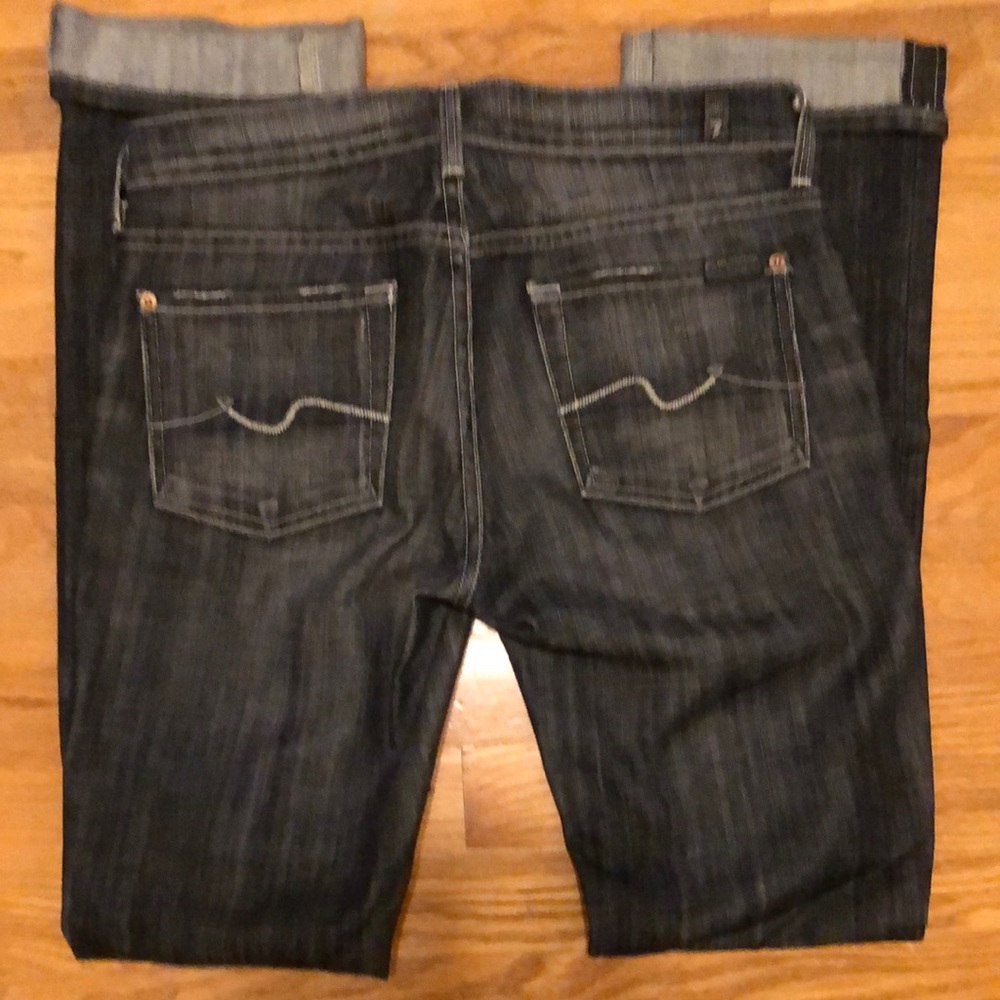 7 For All Mankind Black Straight Leg Jeans Size 26. Like New!